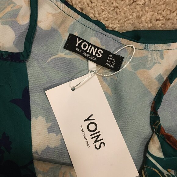 NWT YOINS Fluttery Sleeveless Boho Floral Dress - Picture 7 of 12